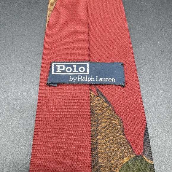 Polo Ralph Lauren Mallard Duck Flying Novelty Tie Red Houndstooth Handmade USA - Picture 9 of 15
